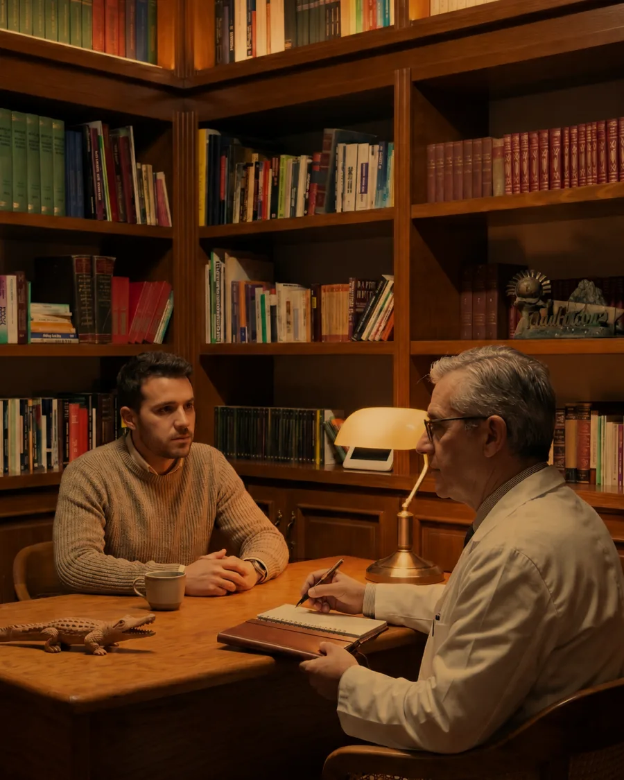 Paciente en consulta con el director médico de Clínica Raíz